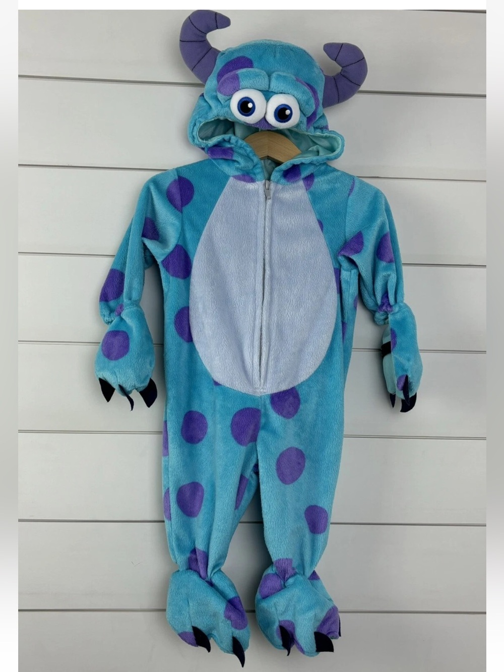 Disney MONSTER'S INC Plush SULLY Costume One Piece Blue Purple Halloween
